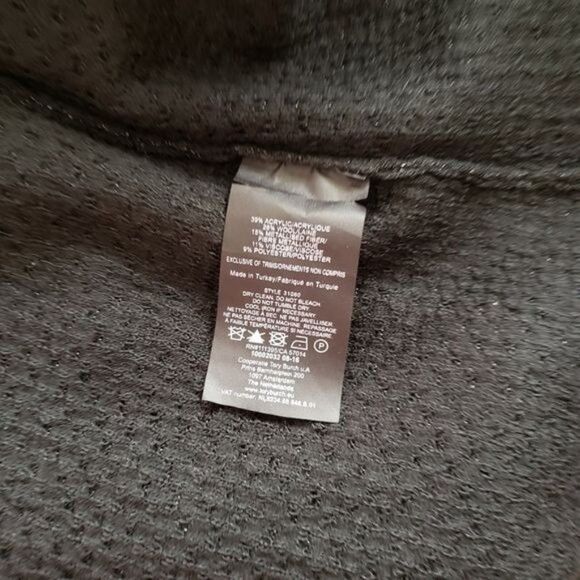 Tory Burch Isabelle Metallic Knit Long Sleeve Dress Black Medium - Picture 11 of 11